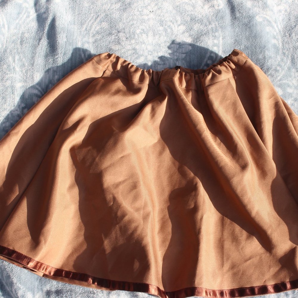 brown aesthetic mini skirt